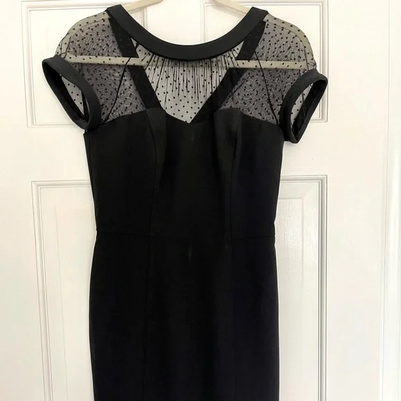 black white sheath dress Black / White Stripe Crepe Sheath Dress main image 1